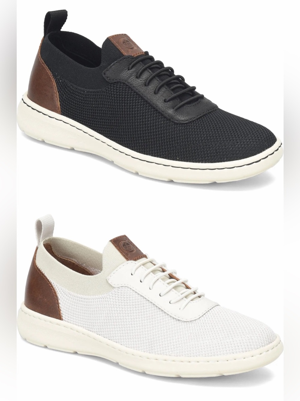Men’s Bundle of 2 Born Conrad Knit Upper Sneakers in White and Black Size 11